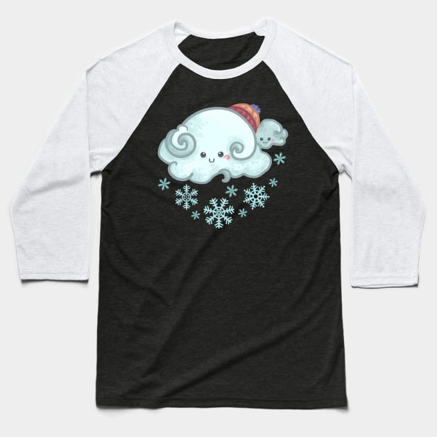 Snowdrop Rain Baseball T-Shirt by Khotekmei